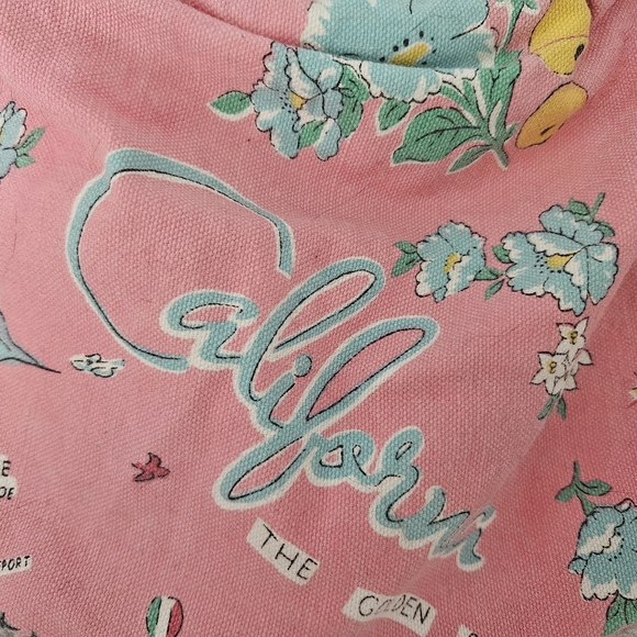 HOLLISTER &CO vintage Purse pink with bamboo handles - Picture 2 of 2